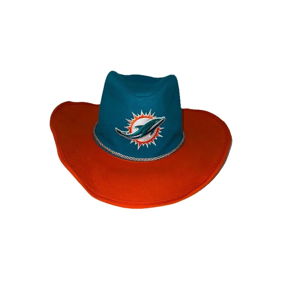 (/5)MIAMI DOLPHINS FOCO TWO TONE COWBOY HAT - AQUA/ORANGE